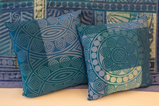 Blue cushions